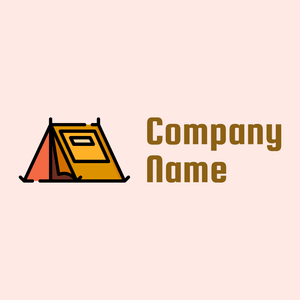 Camping tent logo on a Misty Rose background - Automotive & Vehicle