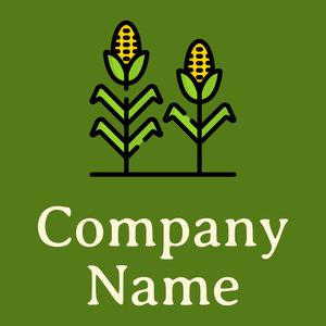 Corn logo on a Olive Drab background - Agriculture