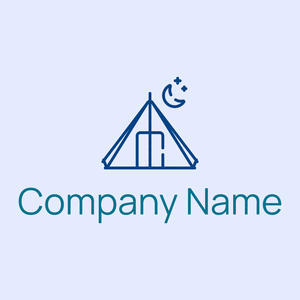 Camping tent logo on a Alice Blue background - Automotive & Vehicle