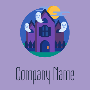 Haunted house logo on a Wistful background - Architectural