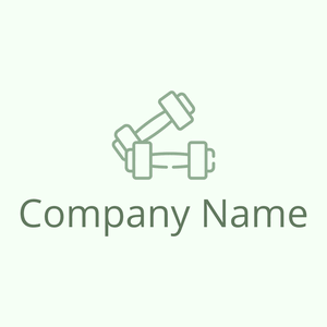 Dumbbell logo on a Honeydew background - Sports