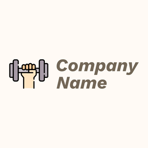 Dumbbell logo on a Seashell background - Sports