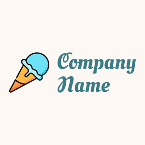 Ice cream logo on a Seashell background - Food & Drink