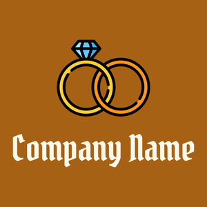 Wedding rings logo on a Golden Brown background - Wedding Service