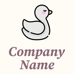 Cute Swan logo on a Floral White background - Animals & Pets