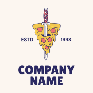 Vintage pizza badge and dagger - Food & Drink