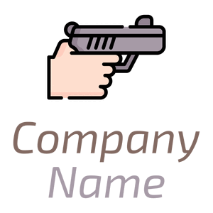 Gun and hand logo on a white background - Politics