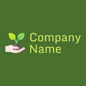 Organic food logo on a Green Leaf background - Environmental & Green