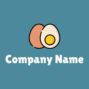 Egg logo on a Hippie Blue background - Agriculture