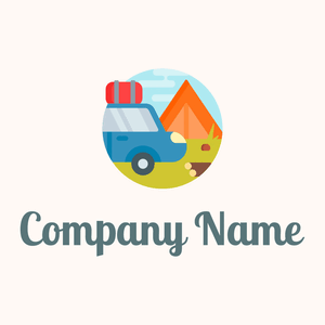 Camping logo on a Seashell background - Automotive & Vehicle