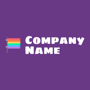 Rainbow flag logo on a violet background - Community & Non-Profit