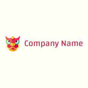 Dragon mask logo on a Floral White background - Animals & Pets