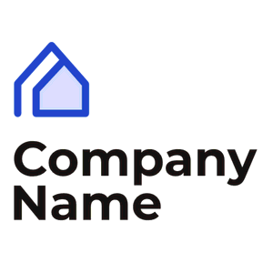 Combined logo with blue house silhouette - Architectural