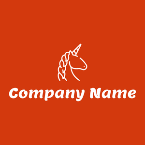 Unicorn logo on a Harley Davidson Orange background - Abstract