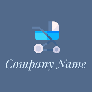 Baby carriage logo on a Kashmir Blue background - Children & Childcare