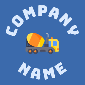 Concrete mixer logo on a Lochmara background - Construction & Tools