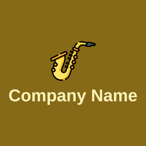 Gold Saxophone logo on a Golden Brown background - Entertainment & Arts