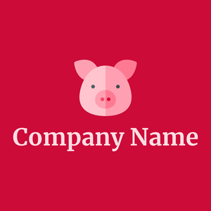 Carnation Pink Pig on a Crimson background - Entertainment & Arts