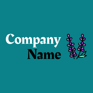 Lavender logo on a Dark Cyan background - Floral