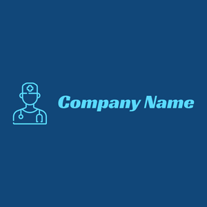 Nurse logo on a Dark Cerulean background - Medical & Pharmaceutical