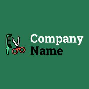 Barbershop logo on a Sea Green background - Fashion & Beauty