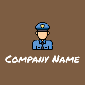 Policeman logo on a Dark Wood background - Security