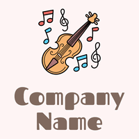 Cartoon Violin logo on a Snow background - Entertainment & Arts