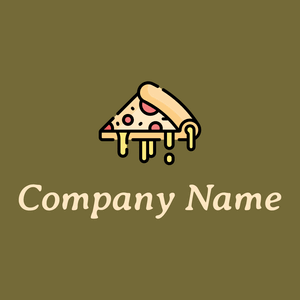 Pizza logo on a Yellow Metal background - Food & Drink