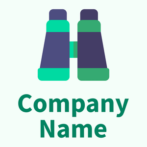 Binoculars logo on a Mint Cream background - Travel & Hotel