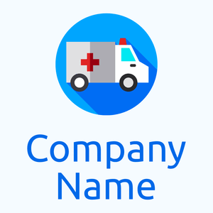 Deep Sky Blue Ambulance on a Alice Blue background - Medical & Pharmaceutical