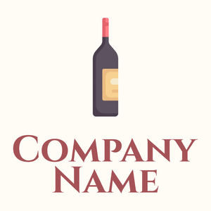 Wine bottle logo on a Floral White background - Agriculture