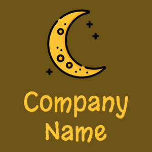 Crescent moon logo on a Raw Umber background - Abstract