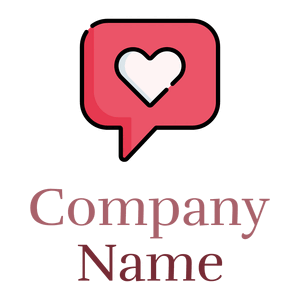 Heart logo in speech bubble on white background - Dating