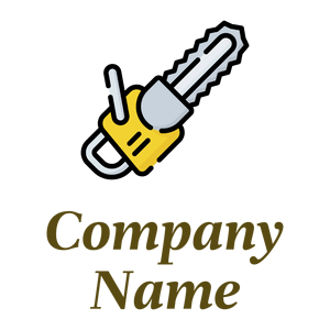 yellow Chainsaw logo on a White background - Construction & Tools