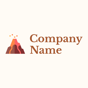 Volcano logo on a Floral White background - Abstract