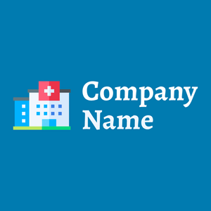 Hospital logo on a Cerulean background - Architectural