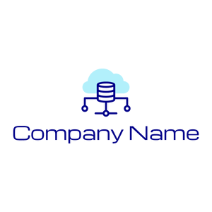 Cloud database logo on a White background - Architectural