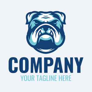 scowling bulldog head logo - Sports