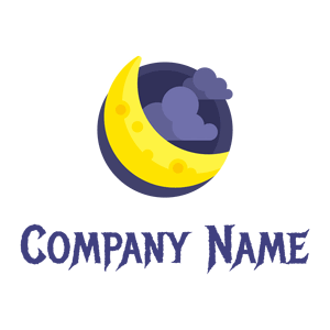 Crescent moon logo on a White background - Abstract