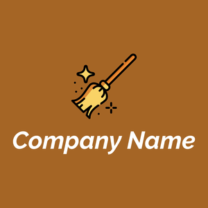 Broom logo on a brown background - Cleaning & Maintenance