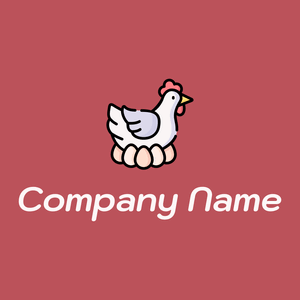 Chicken logo on a Blush background - Agriculture