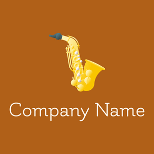 Saxophone logo on a Golden Brown background - Entertainment & Arts