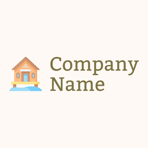 Resort cabin logo on beige background - Travel & Hotel