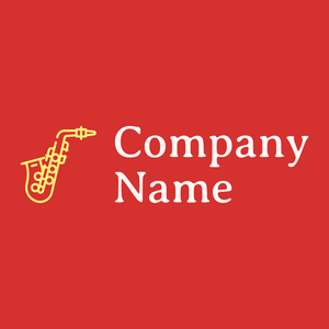 Saxophone logo on a Persian Red background - Entertainment & Arts