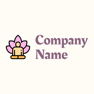 Meditation logo on a Floral White background - Religious