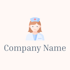 Nurse Person logo on a Seashell background - Medical & Pharmaceutical