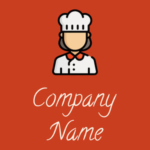 Chef logo on a Harley Davidson Orange background - Food & Drink