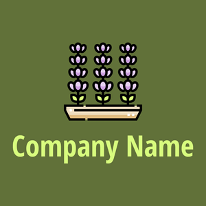 Lavender logo on a Dark Olive Green background - Floral