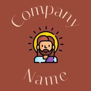 Jesus logo on a Cognac background - Religious