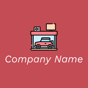 Car dealer logo on a red background - Automotive & Vehicle